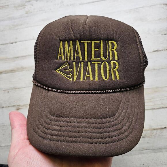 Amateur Aviator Pilot Mesh Snapback Trucker Hat Cap - Picture 1 of 3